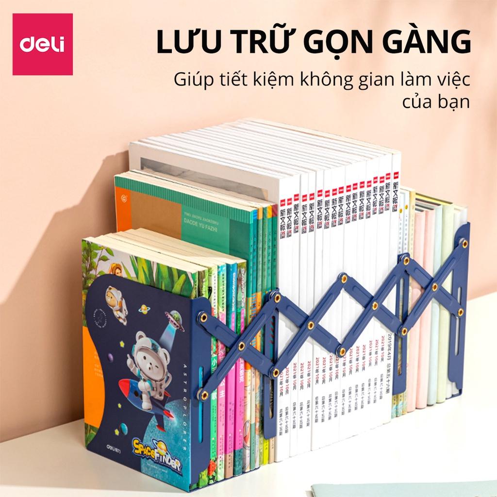 Kệ Chặn Sách Xếp Giá Đựng Tài Liệu Mở Rộng Kim Loại Deli Hình Cute Gấu Phi Hành Gia - Phù Hợp Học Sinh Văn Phòng - TB500