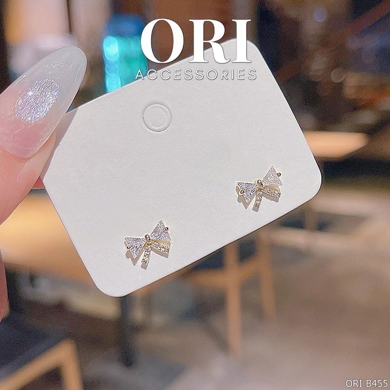 Bông tai nữ hình nơ pha lê Winifred xinh xắn đáng yêu ORI ACCESSORIES B455