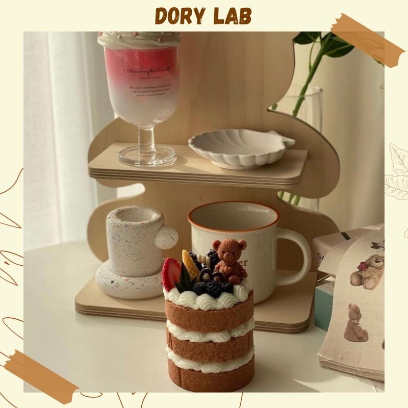 Nến Thơm Handmade Bánh Kem Gấu Con 3 Tầng - Dory Lab