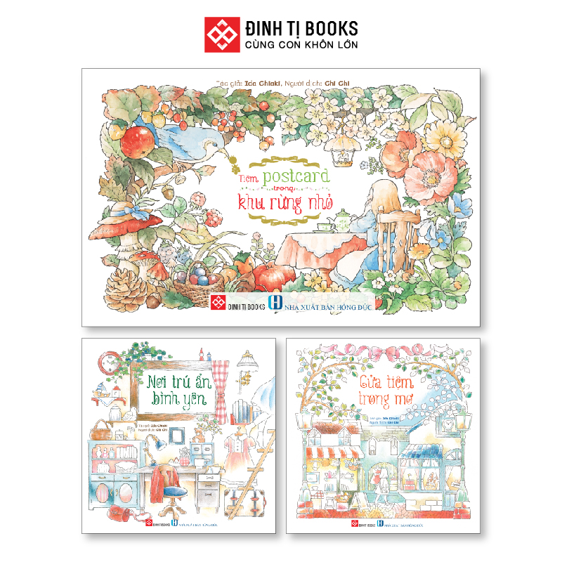 Sách tô màu Tiệm postcard trong khu rừng nhỏ - Đinh Tị Books