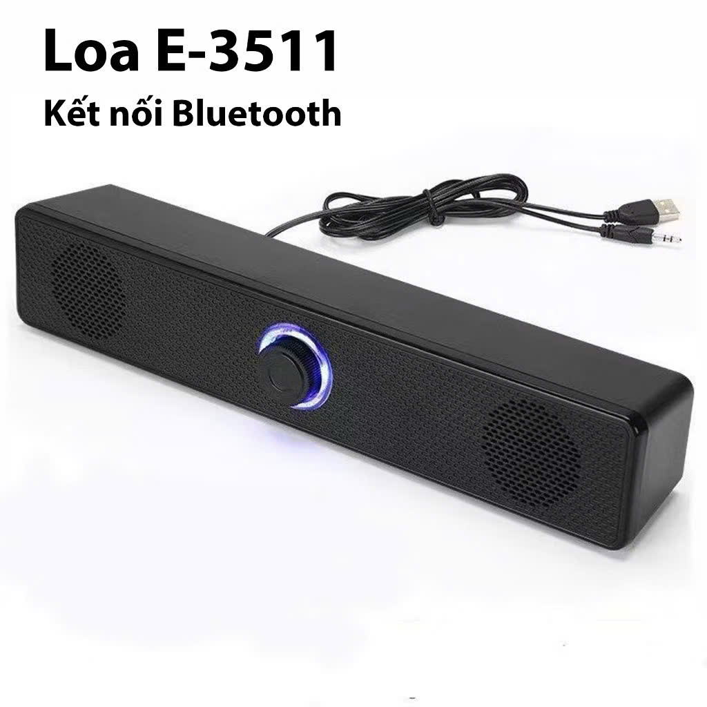 Loa Buletooth Bass siêu mạnh kết nối PC Laptop điện thoại tivi, loa vi tính để bàn E-3511 công suất 6W Usb/ jack 3.5mm – Hàng chính hãng