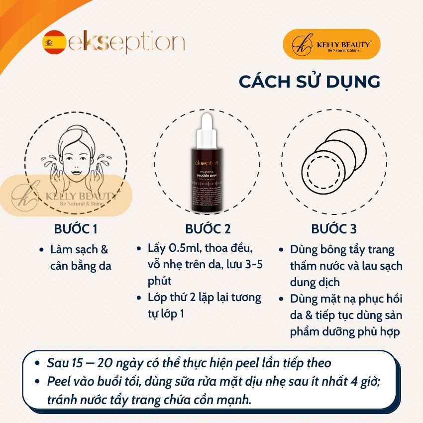 ekseption Couperix Peptide Peel - Phục Hồi Da Mỏng Yếu, Giãn Mao Mạch; Giảm Đỏ và Giảm Kích Ứng - Kelly Beauty