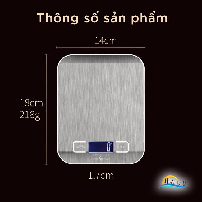 Cân Tiểu Ly Điện Tử Nhà Bếp Mini 5kg 1g Cao Cấp Inox 304 Đạt Chất Lượng Đức