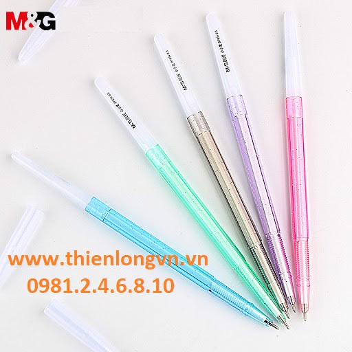 Combo 5 bút bi mực thơm M&amp;G - ABP12530 màu xanh ngòi 0.5mm