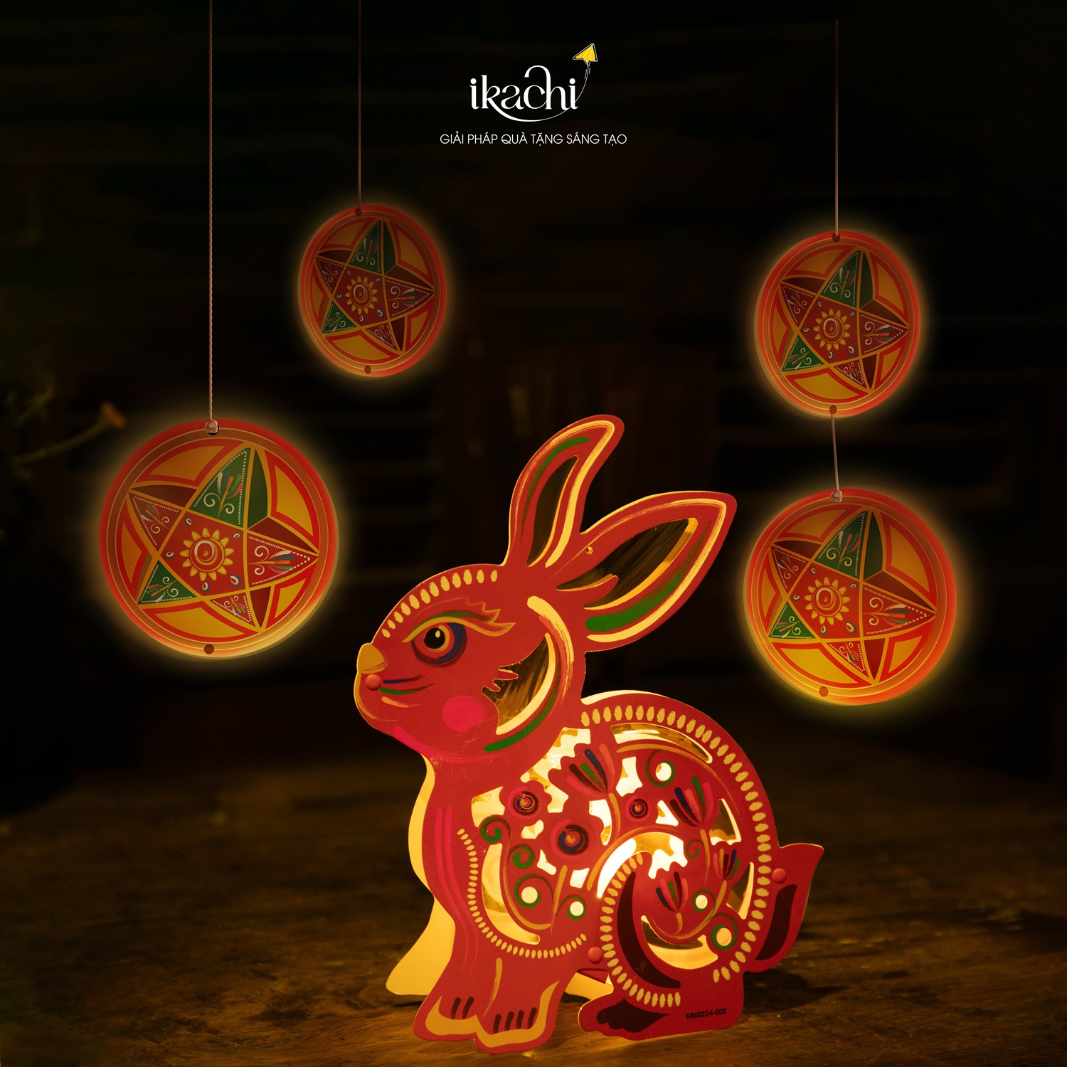 Lồng đèn Trung Thu - Lồng đèn trang trí &quot;Ký ức tuổi thơ&quot; hình Thỏ size 30cm