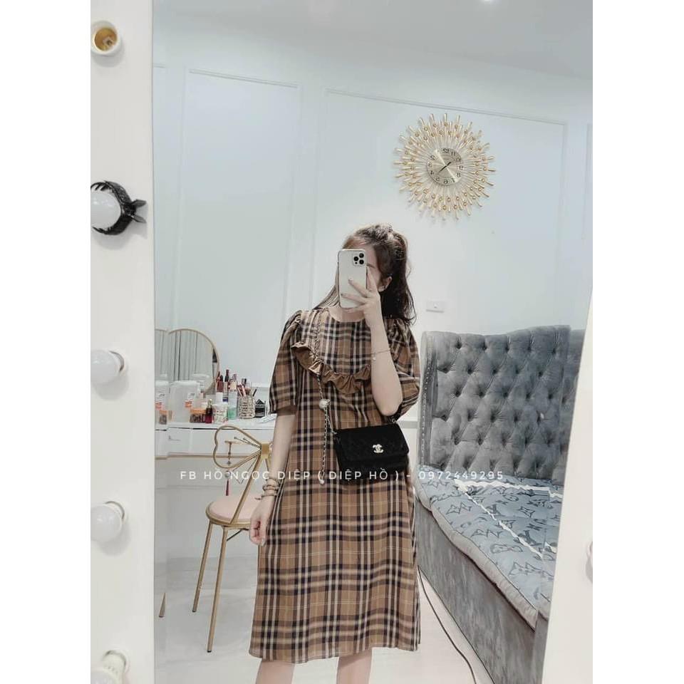 Váy bầu đầm bầu Cotton mát mềm mịn pha chân von thiết kế sang chảnh️free size 43-68kg