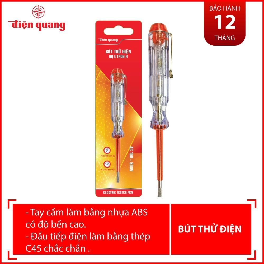 Bút thử điện Điện Quang ĐQ ETP06 R (Đầu vít dẹp,140 mm, màu đỏ)