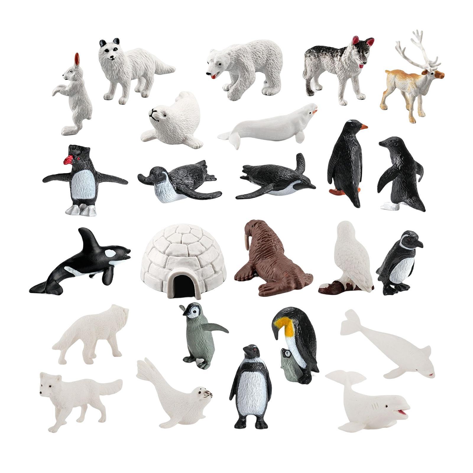 26Pcs  Animal Figurines Small Statues Figures Set Toys for Home Decor