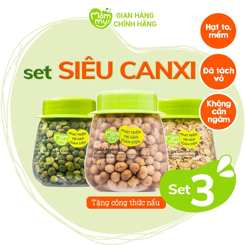 Set 3 hạt ăn dặm hữu cơ siêu canxi MĂMMY: Yến Mạch, Đậu Gà, Đậu Hà Lan