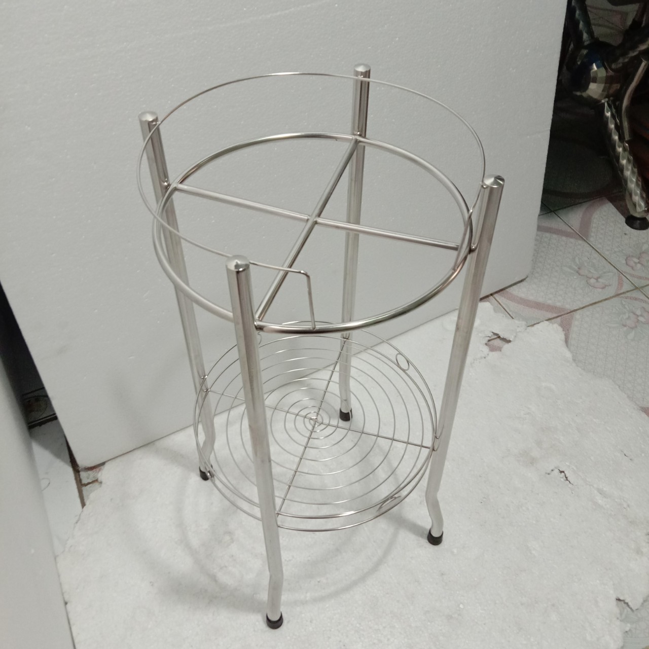 Chân Kệ Bình Lọc Nước Inox 2 Tầng KT 35x35x70cm - Gọn Nhẹ Dễ Di Chuyển