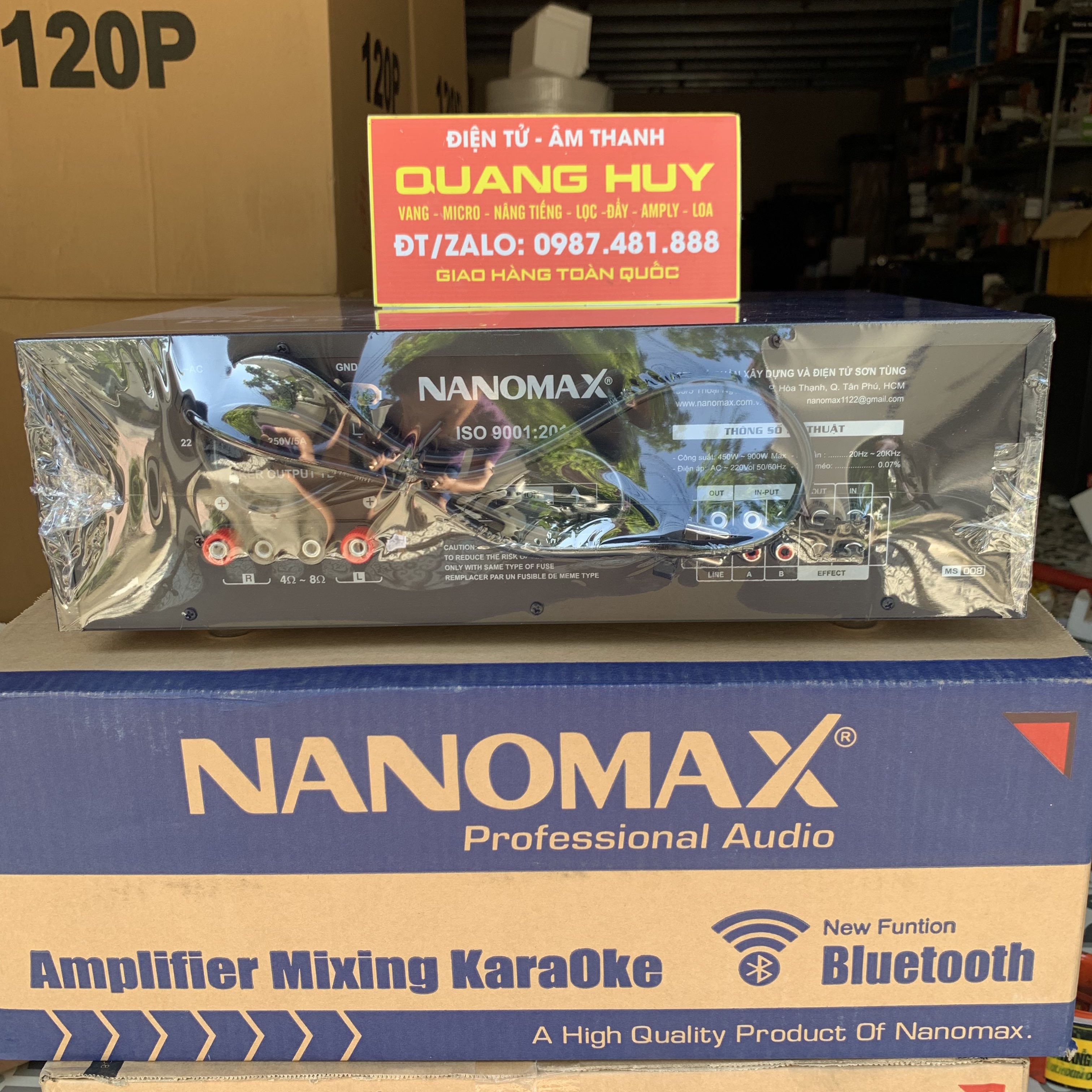 Amply Nanomax Pro 008 - âm ly 12 sò kết nối bluetooth - Hàng chính hãng