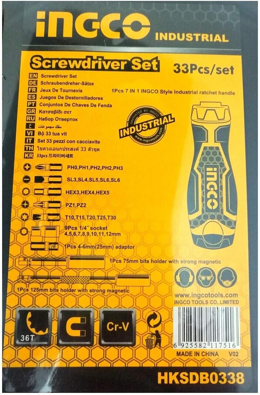 BỘ TUỐC NƠ VÍT ĐA NĂNG 33 CHI TIẾT INGCO HKSDB0338 - HÀNG CHÍNH HÃNG