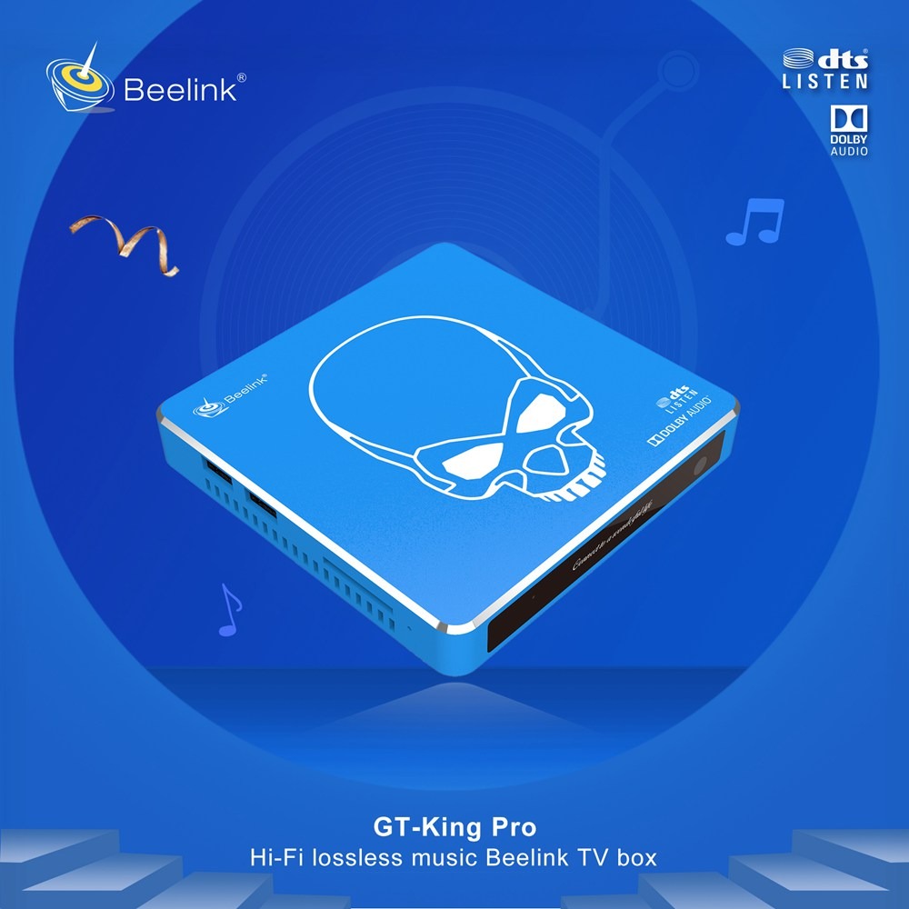 TV Box Beelink GT King Pro Ram 4GB, Rom 64GB, điều khiển giọng nói và cử chỉ android 9 Hi-Fi Lossless Sound 4K TV Box with Dolby Audio DTS Listen,Amlogic S922X-H 4GB RAM 64GB ROM Android 9.0,Support 4K 60fps Resolution/BT 4.1/Dual-Band WiFi 2.4G+5.8G - Hàng Nhập Khẩu