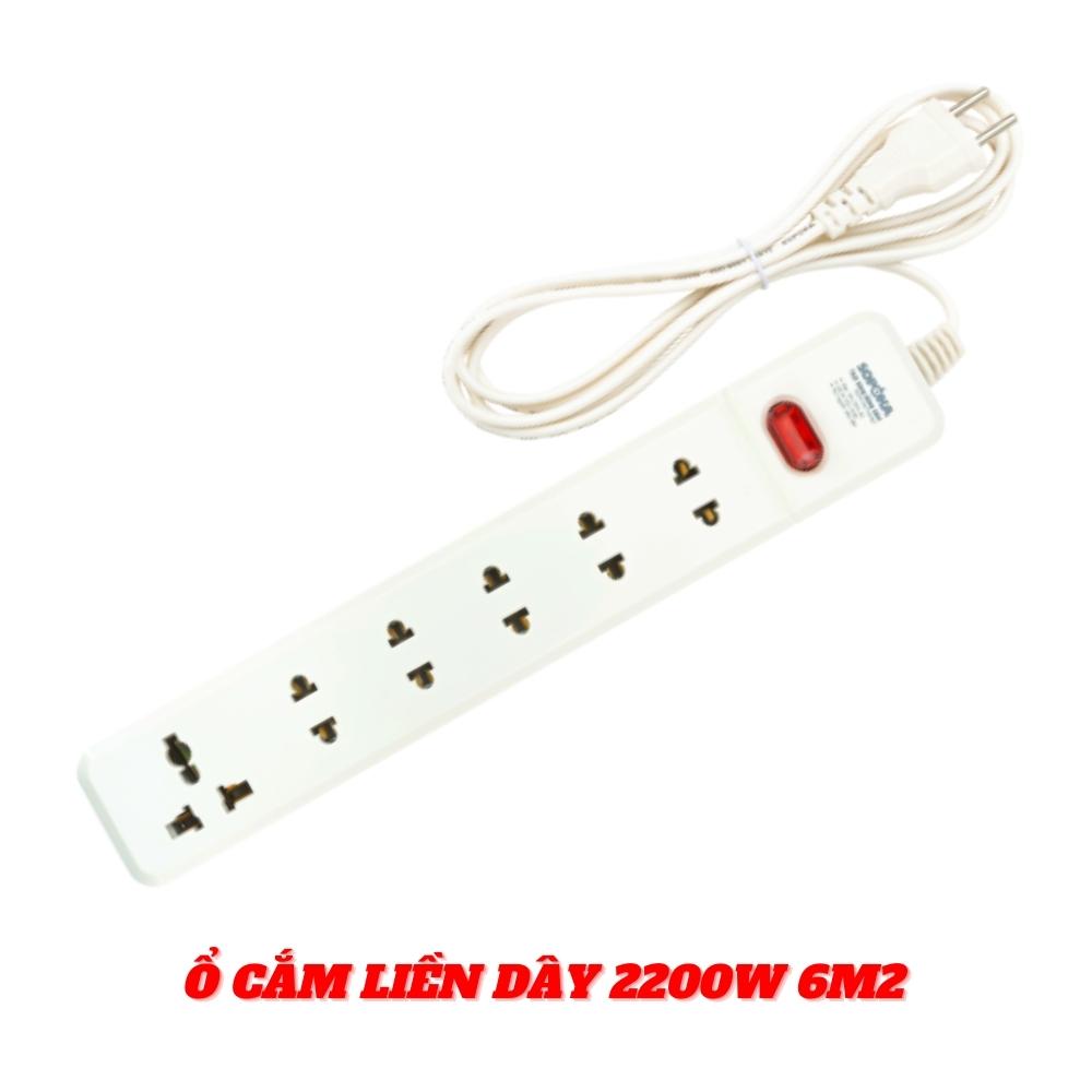 Ổ cắm điện có dây 2200W 6M2 Sopoka - Hàng chính hãng