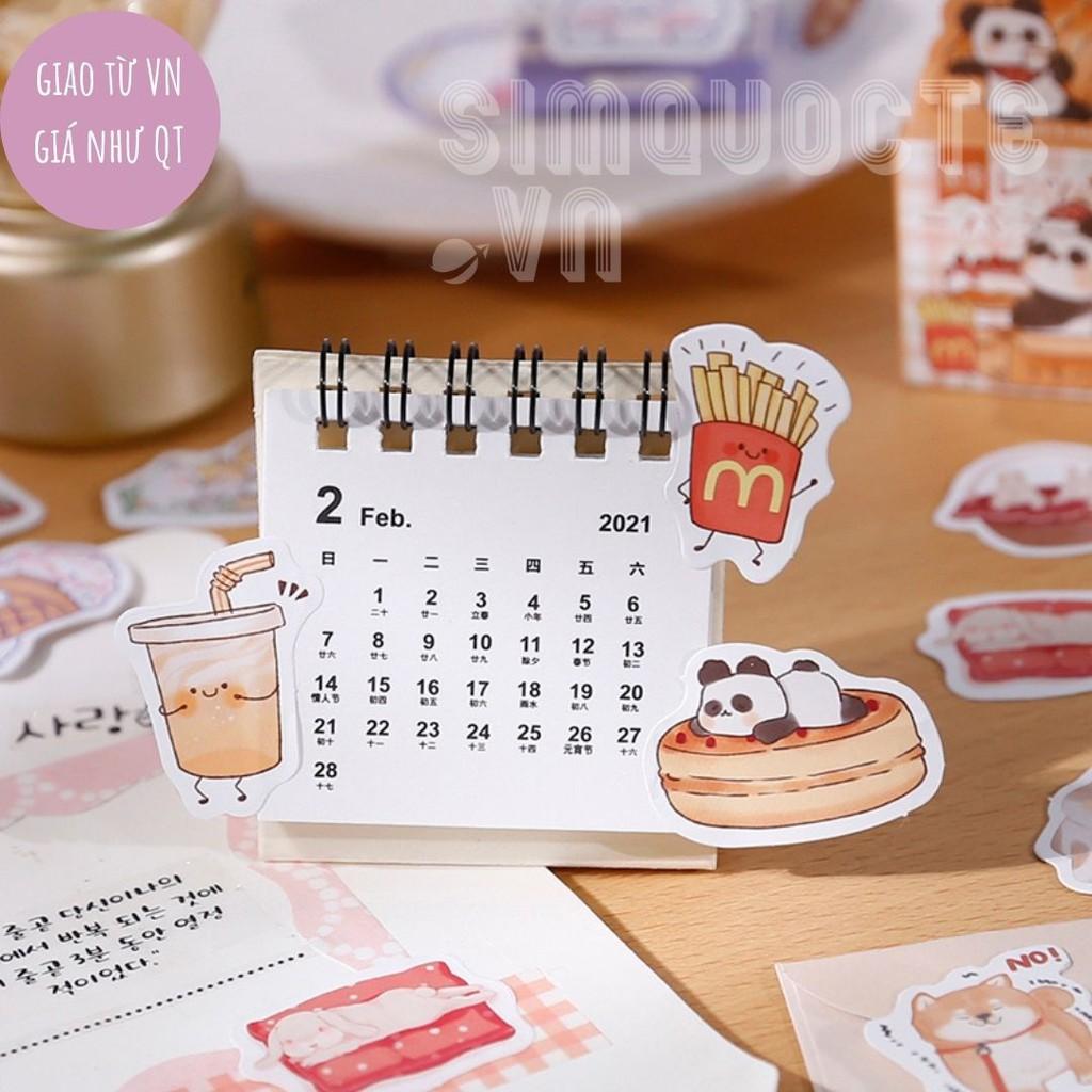 Hộp 45 sticker nhãn dán hình con vật đáng yêu trang trí điện thoại đẹp mắt Box Sticker ST76