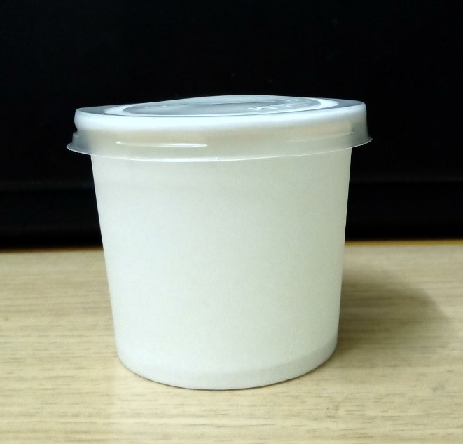Combo 100 bộ cốc giấy trắng 4.5Oz-130ml kèm nắp dùng để đựng kem, sữa chua, đựng gia vị,  mẫu dùng thử.