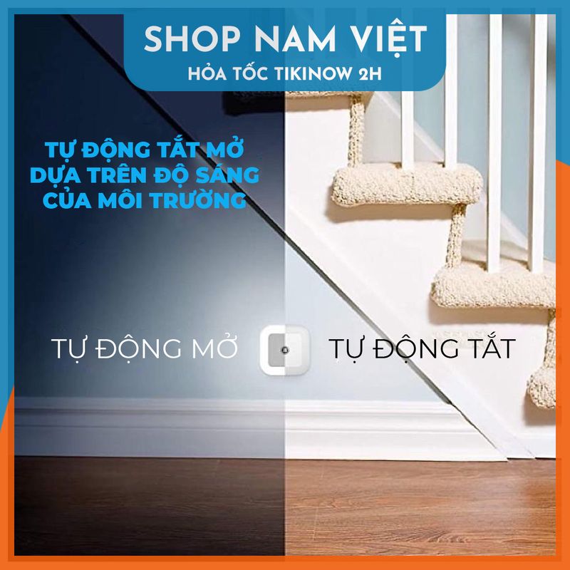 Đèn Ngủ Cảm Biến Ánh Sáng Tự Bật Ban Đêm, Ánh Sáng Dịu, Tiết Kiệm Điện