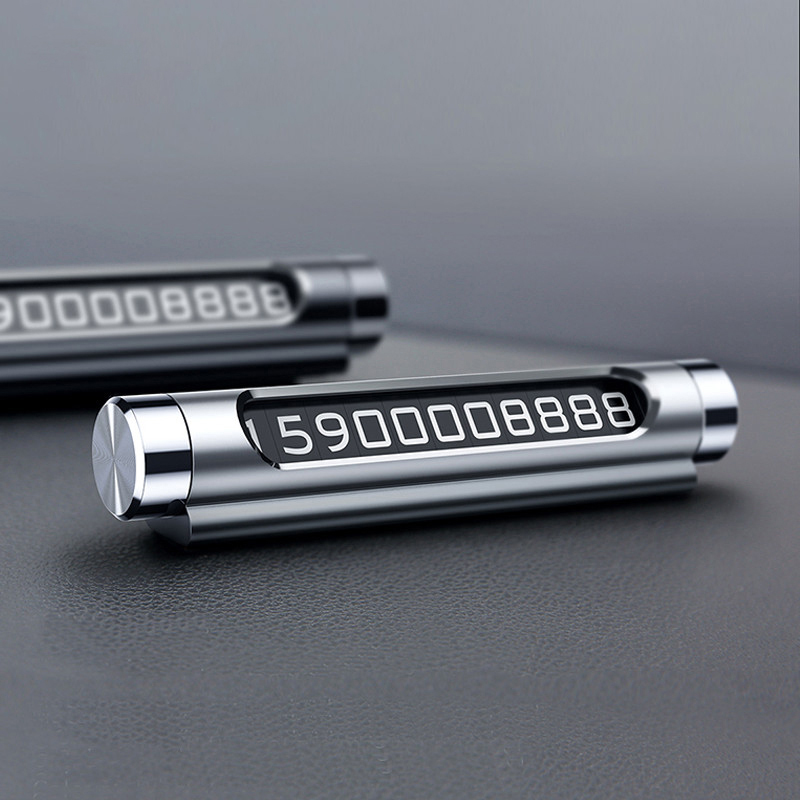 Xiaomi Baseus Mini Metal Car Thẻ đậu xe tạm thời Có thể chuyển đổi phát sáng Đôi điện thoại Tấm dán ô tô Kiểu dáng ô tô