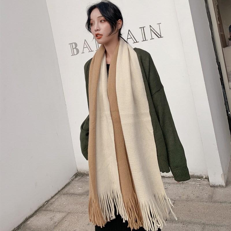 Khăn quàng cổ nam nữ cao cấp chất len mỏng nhẹ bản to nhiều màu siêu đẹp Khăn len Ullzang Hàn Quốc Nam Nữ, Kèm Túi Zip