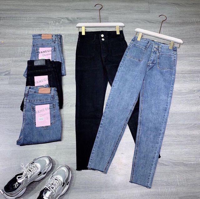 QUẦN BÒ JEAN 2 CÚC TÚI VUÔNG - CẠP CAO