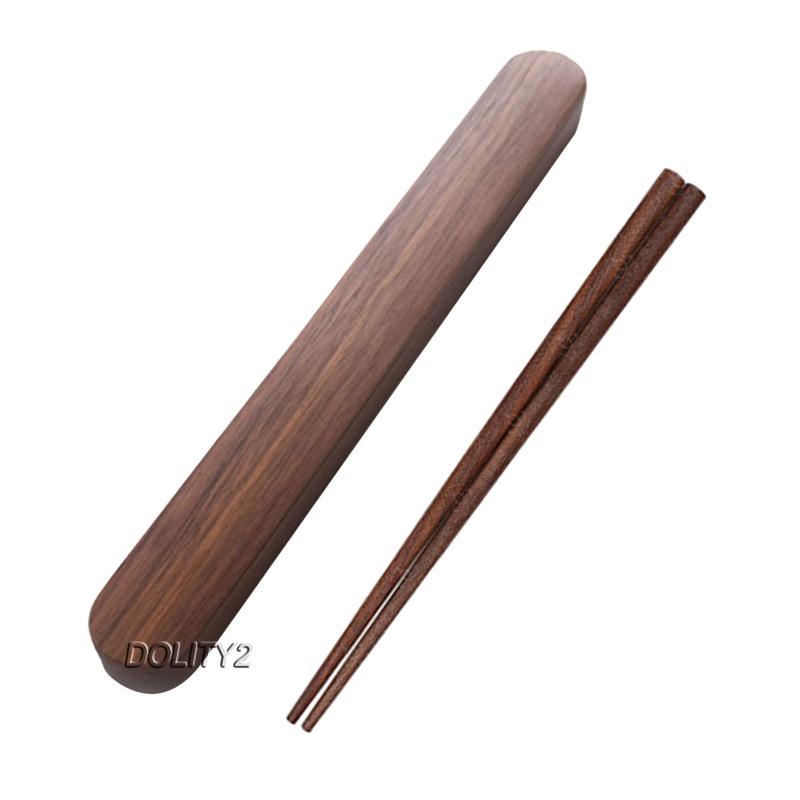 Bộ 2 Đũa Gỗ Óc Chó Kèm Hộp Đựng Tiện Dụng Ốp