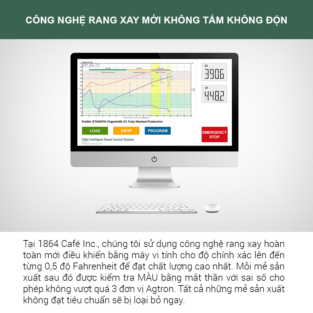 660g Cà Phê Catimor Rang Xay Tinh Khiết 100% - 1864 CAFÉ