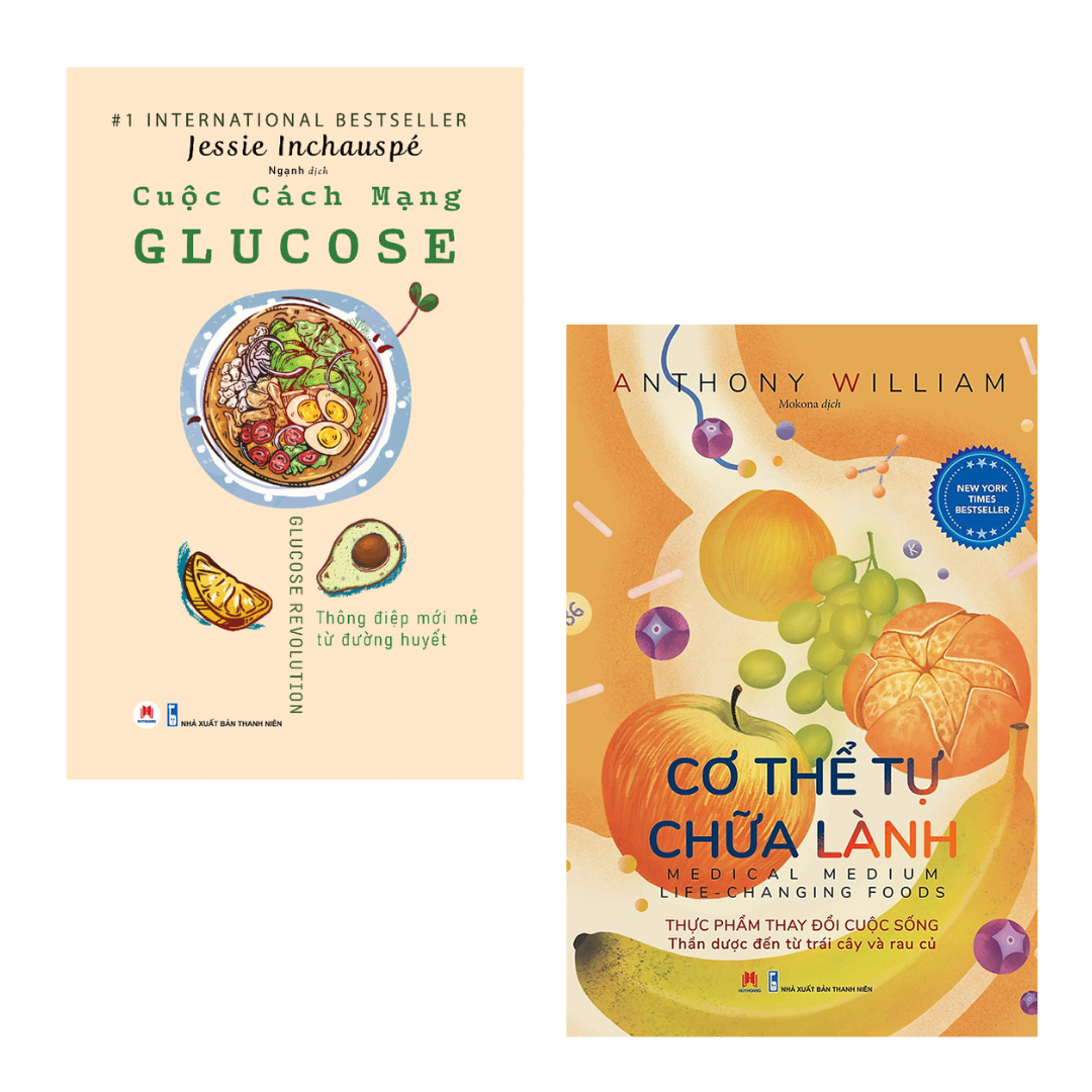 Combo 2 Cuốn Sách Về Sức Khỏe Hay- Cuộc Cách Mạng Glucose+Cơ Thể Tự Chữa Lành - Thực Phẩm Thay Đổi Cuộc Sống