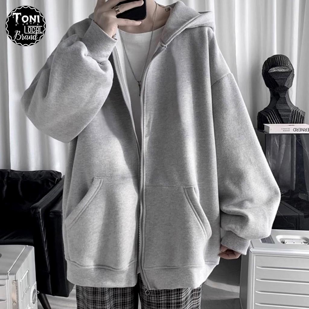 Áo Hoodie Zip Basic Local Brand Unisex - Áo Khoác Nỉ trơn dây kéo form rộng Nam Nữ (HZ1000L - Full Box)