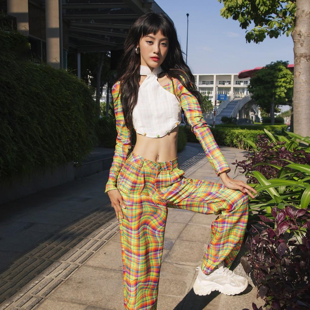 Áo Dài Croptop Cách Tân Tartan - 'Lời Hứa...' Ao Dai Croptop SE / Tartan Pattern