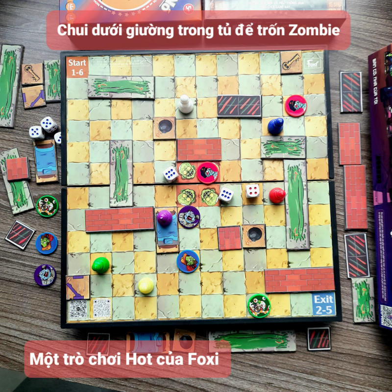 Board Game Nhiều Người Chơi, Đồ Chơi Chơi Cùng Bạn Bè Chạy Trốn Zombies Có Nam Châm
