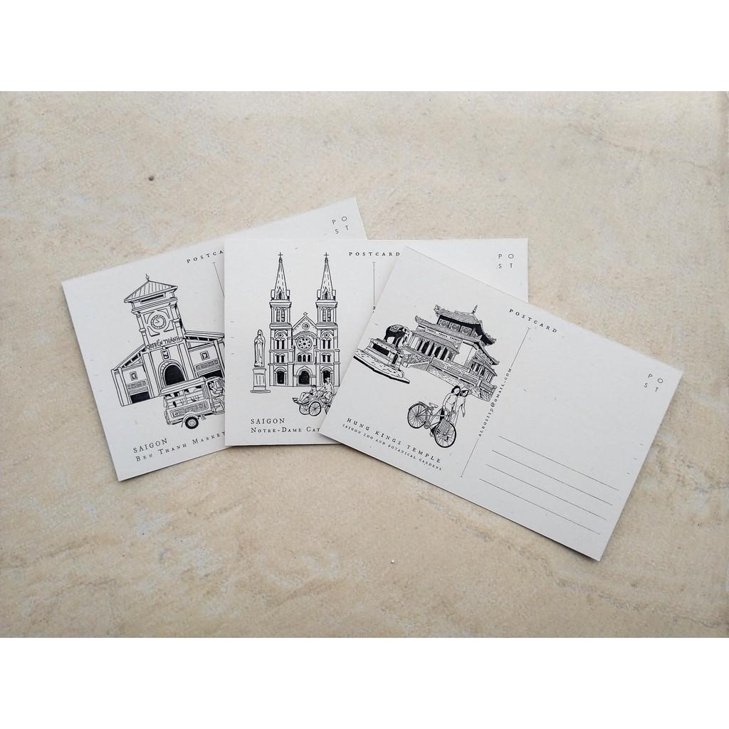 Postcard Saigon | Bưu Thiếp chủ đề Sài Gòn giấy dày | Zip A1