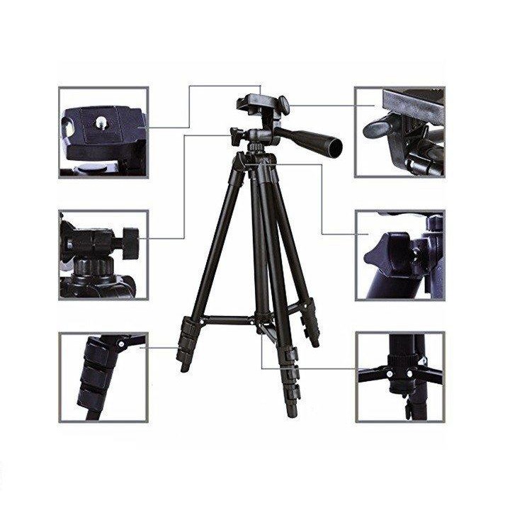 Gậy Chụp Hình,giá đỡ điện thoại,máy ảnh 3 chân Tripod 3120 tặng kèm túi đựng và đầu kẹp điện thoại