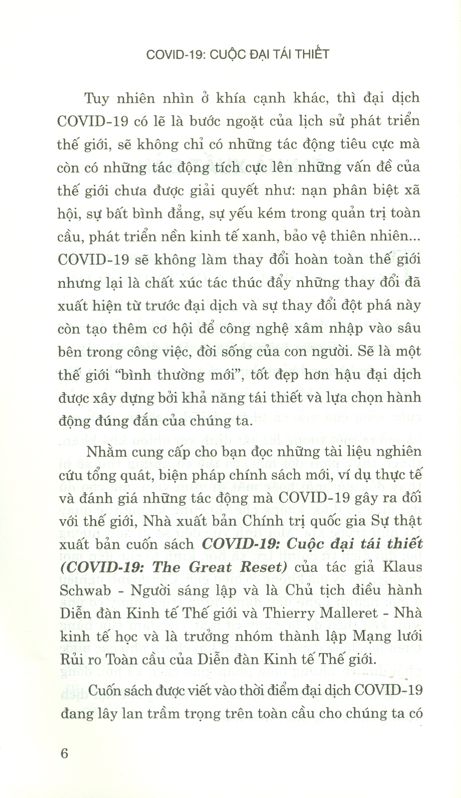 Covid-19: Cuộc Đại Tái Thiết