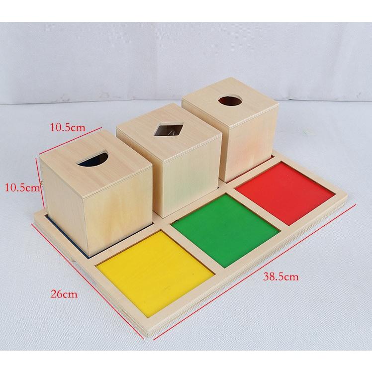 Bộ 6 hộp khóa có đồ vật và khay - Lock Box with objects and tray
