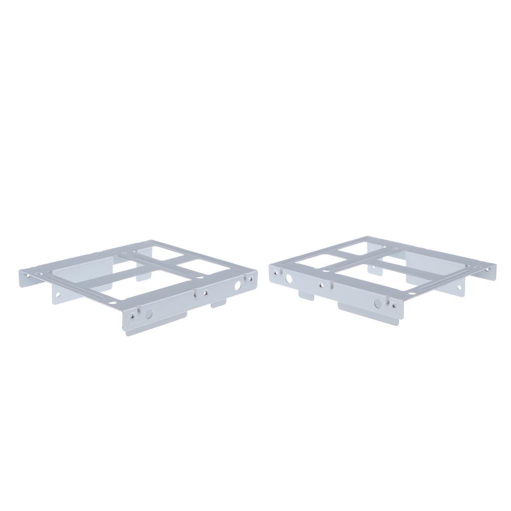 2Pcs 2.5" to 3.5" SSD HDD Adapter Rack Hard Drive Mounting Bracket White