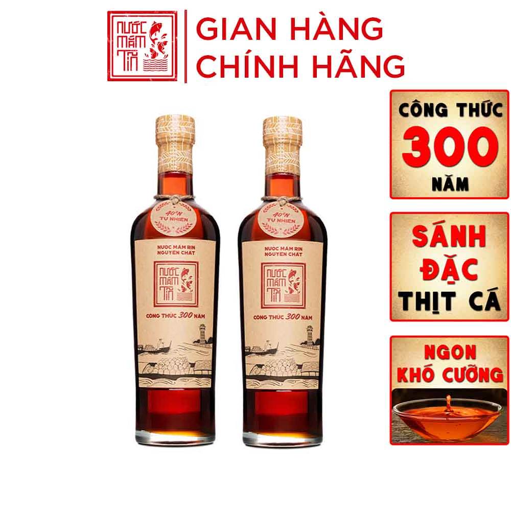 Đặc Sản Bình Thuận  - Cặp 2 Chai Nước Mắm Tĩn Cá Cơm Than Nhãn Đỏ 40N (500Ml/Chai) - Ocop 4 Sao