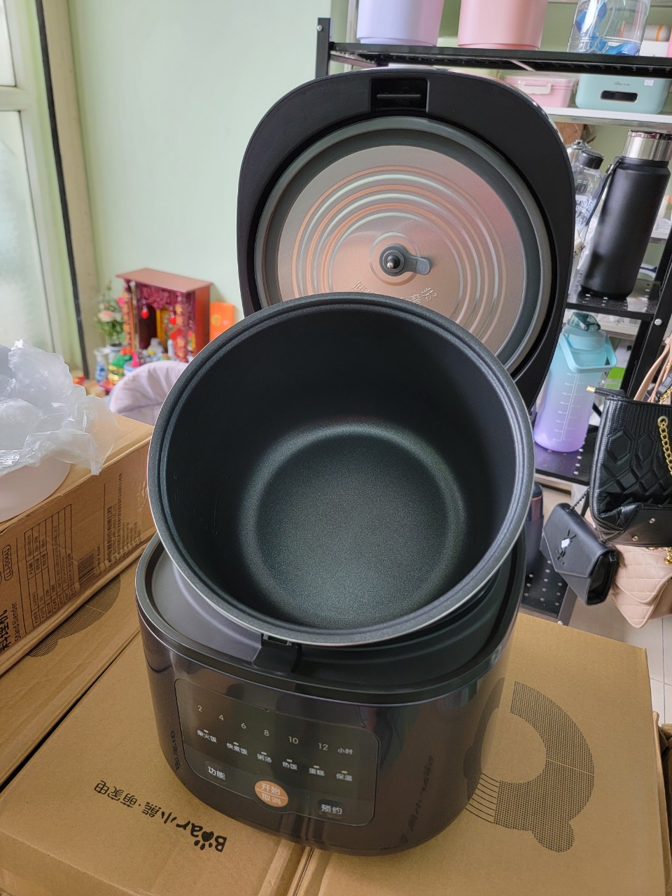 Nồi cơm đa năng BH 12 THÁNG Nồi cơm điện Bear dung tích 5L nấu cơm, cháo, hầm canh hẹn giờ cực tiện lợi-Hàng chính hãng