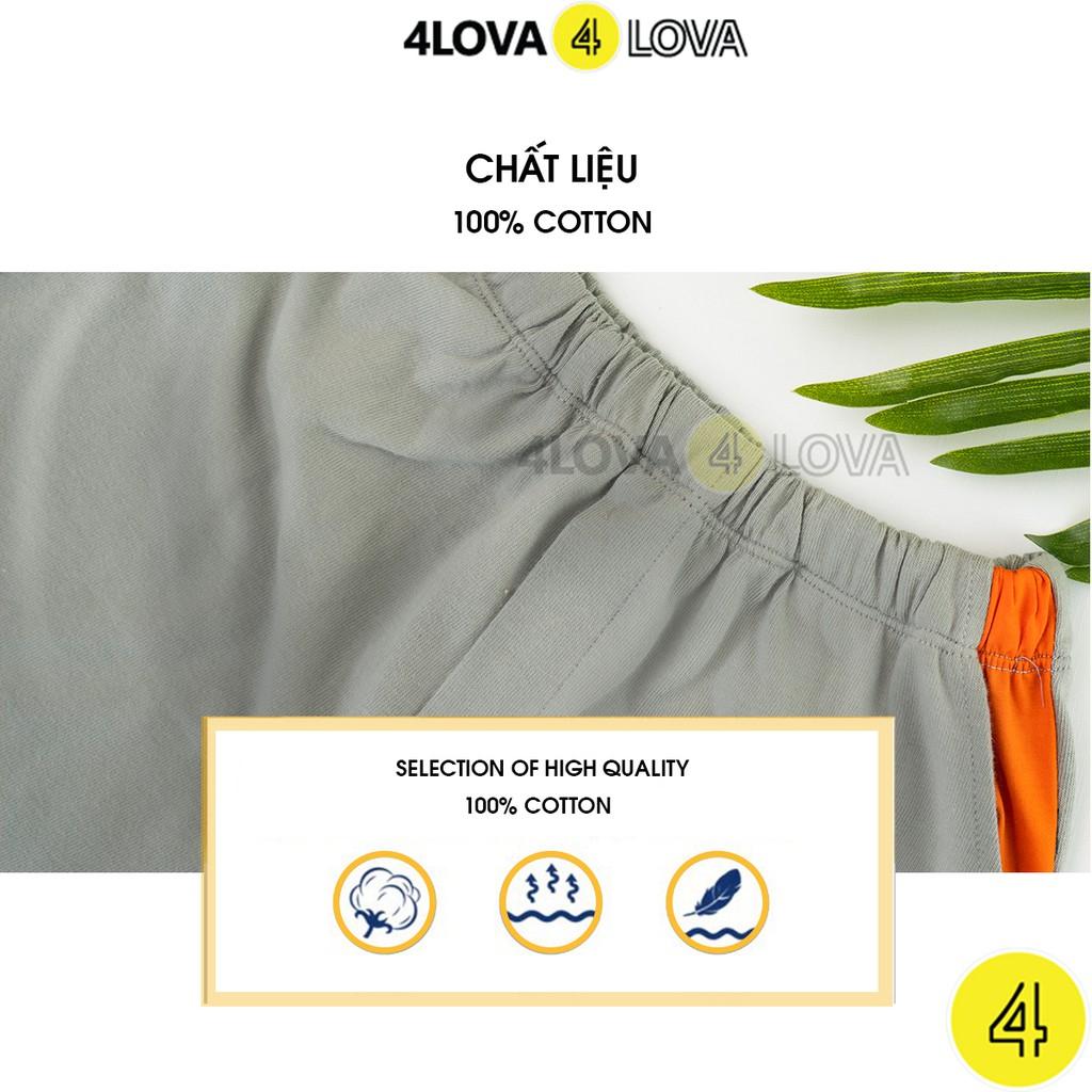 Quần short đùi 4LOVA chất liệu 100% cotton kiểu dáng khoẻ khoắn cho bé trai