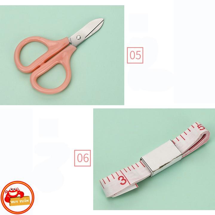 Hộp kim chỉ khâu vá đa năng dáng tròn bằng kim loại
