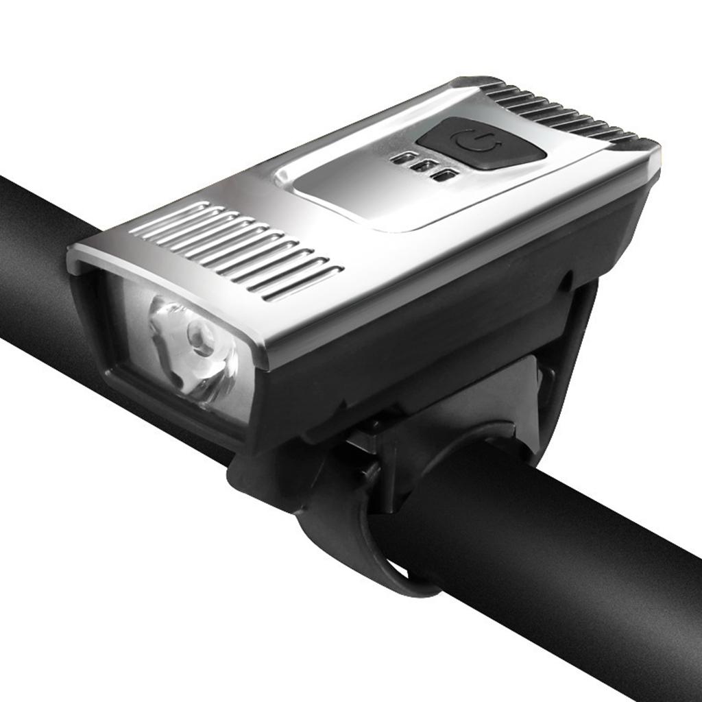 USB Bicycle Head Light Front Flashlight 55 Lumens Handlebar Lamp Mount Strap
