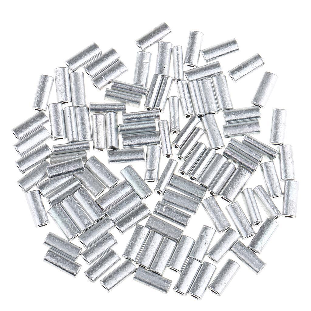 200 Pieces 1.2mm-1.5mm Inside Diameter Fishing Wire Leader Crimps Single Barrel Crimping Sleeves Aluminum Tube Connector Fishing Tackle Kit