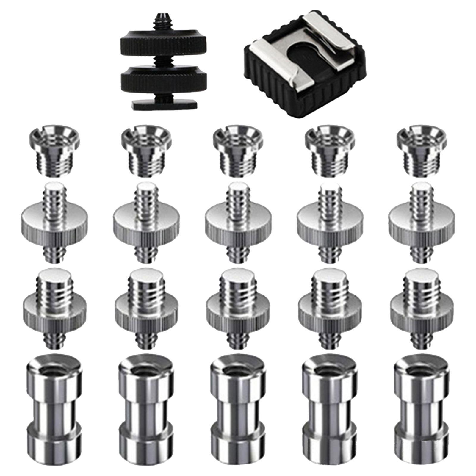 22Pcs Camera Screw Kit 1/4 inch and 3/8 inch Hot Shoe Mount for Monopod