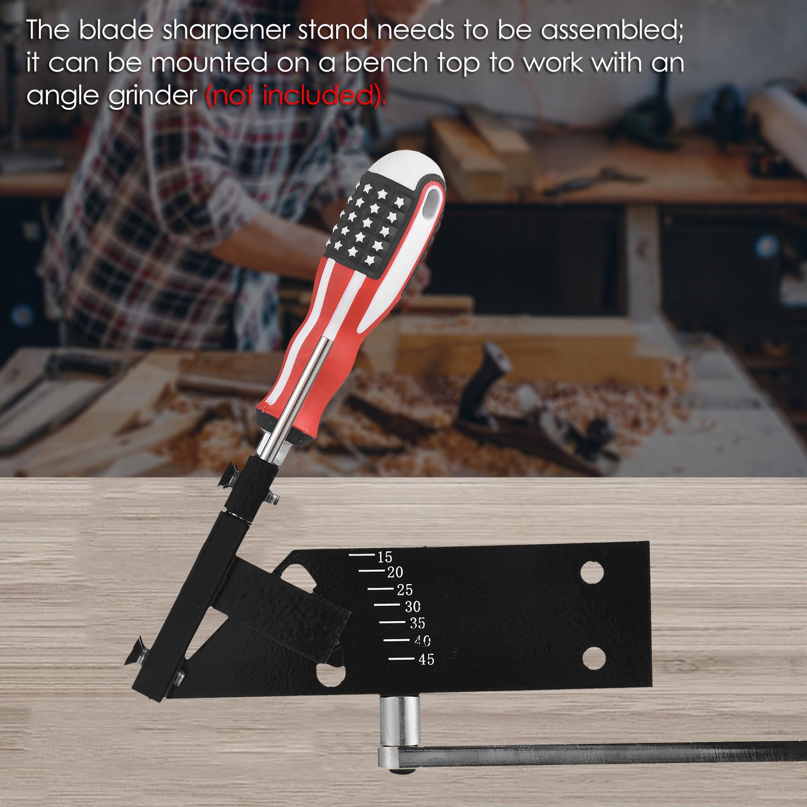 Sharpener Model Lawn Mower Blade Sharpener Stand Kit for Straight and Standard Blades 15 to 45 Degrees Adjustable Compatible with Angle Grinder