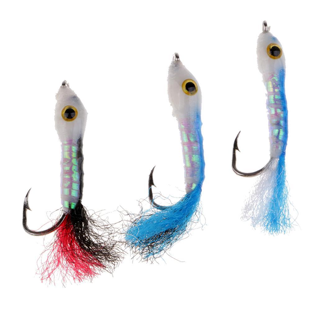 3pcs Simulation Minnow Flies Wet Sinking Flies for Bass Salmon Fly Fishing