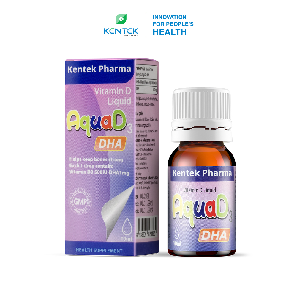 Dưỡng chất phát triển trí não, tăng chiều cao ở trẻ em | Aqua D3 DHA (Chai 10ml)