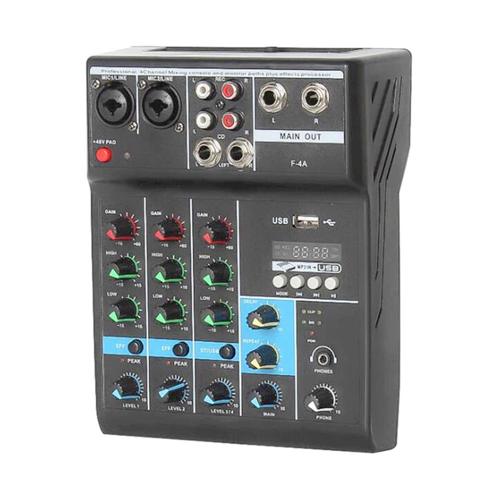 Bộ Mixer Âm Thanh VINETTEAM F-4A Bộ Trộn Âm Thanh 4 Kênh Bluetooth Karaoke Chuyên Nghiệp Cao Cấp ,Mixer Hát Live , Thu Âm ,Điều Khiển Trộn Âm Thanh DJ-4381-Hàng Chính Hãng