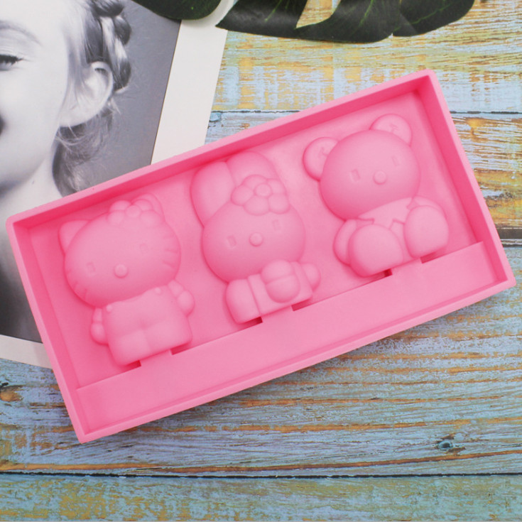 Khuôn Silicon làm kẹo, kem Hello Kitty