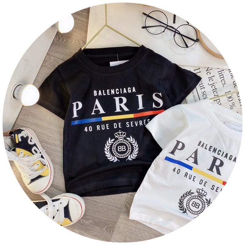 Áo Phông Cọc Tay Chất Liệu Cotton Bé Trai & Gái In Chữ PARIS - ZIN KID SHOP