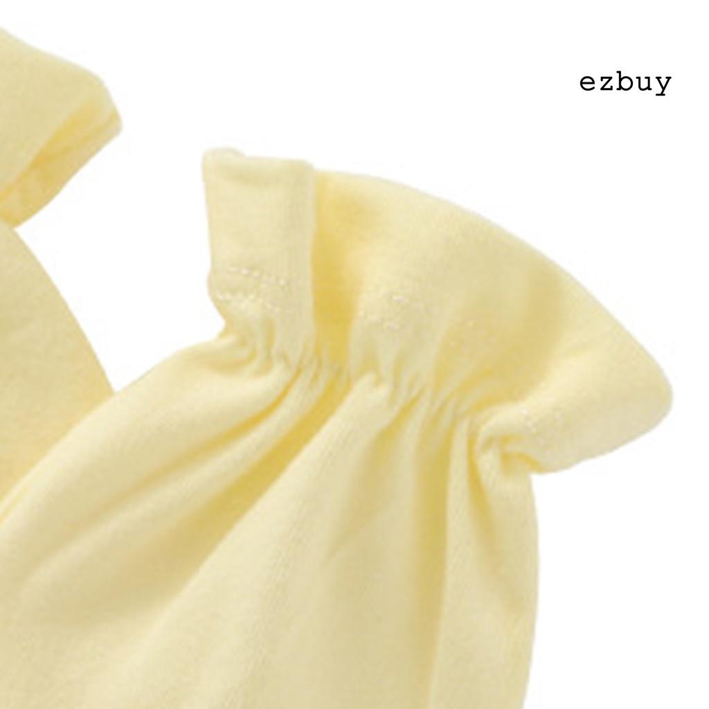 1 đôi găng tay cotton chống trầy xước bảo vệ mặt thân thiện với môi trường in họa tiết dễ thương cho bé sơ sinh