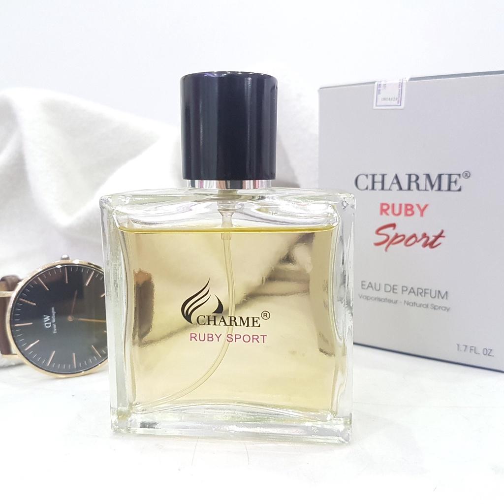 Nước hoa nam thơm lâu, Charme Ruby Sport, nam tính, năng động đầy cuốn hút, đúng chất quý ông, 50ml